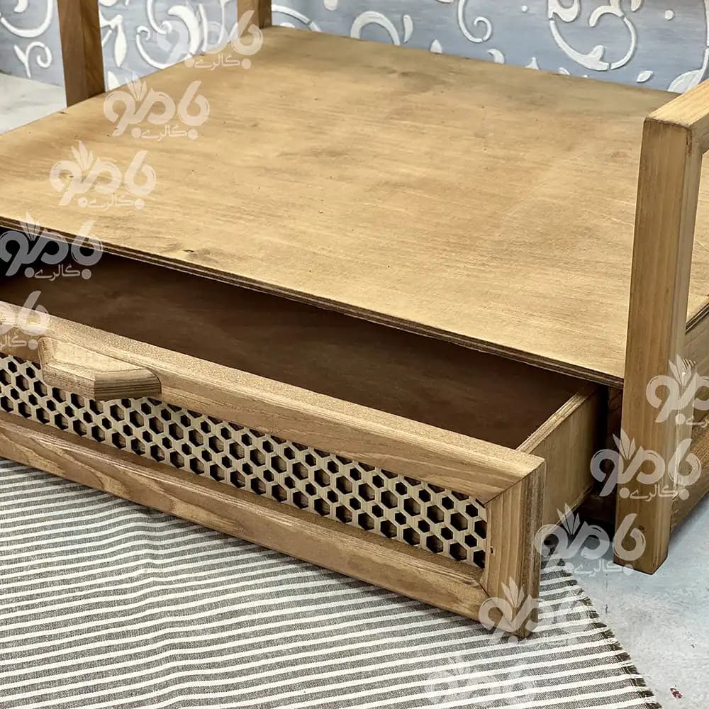 استند چوبی اسپرسو آویز لیوان دار حصیری — تصویر ۳