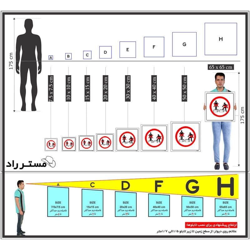 برچسب ایمنی مستر راد طرح استفاده از کارتن محصولات به عنوان زیرپایی و پله ممنوع مدل HSE-OSHA-642 — تصویر ۲