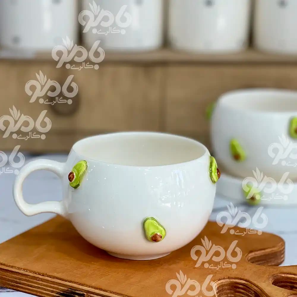 فنجان سرامیکی آووکادو برجسته
