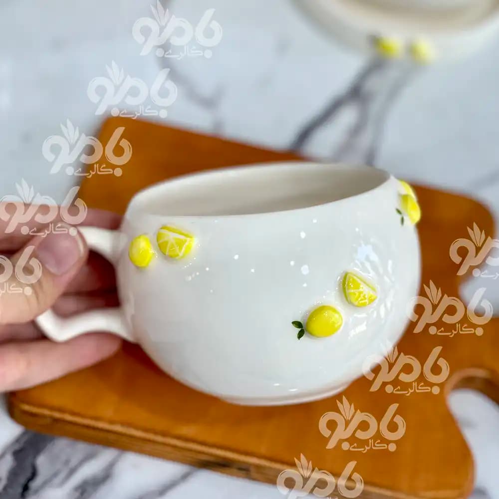 فنجان سرامیکی لیمو برجسته — تصویر ۲