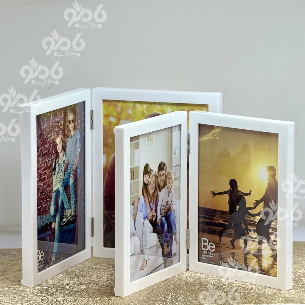 قاب عکس سفید کتابی پارتیشن ساده دوتایی