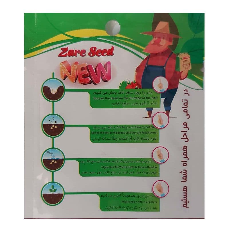 بذر گوجه فرنگی، خیار و بادمجان زارع سید کد ZS-1015 مجموعه 3 عددی — تصویر ۵