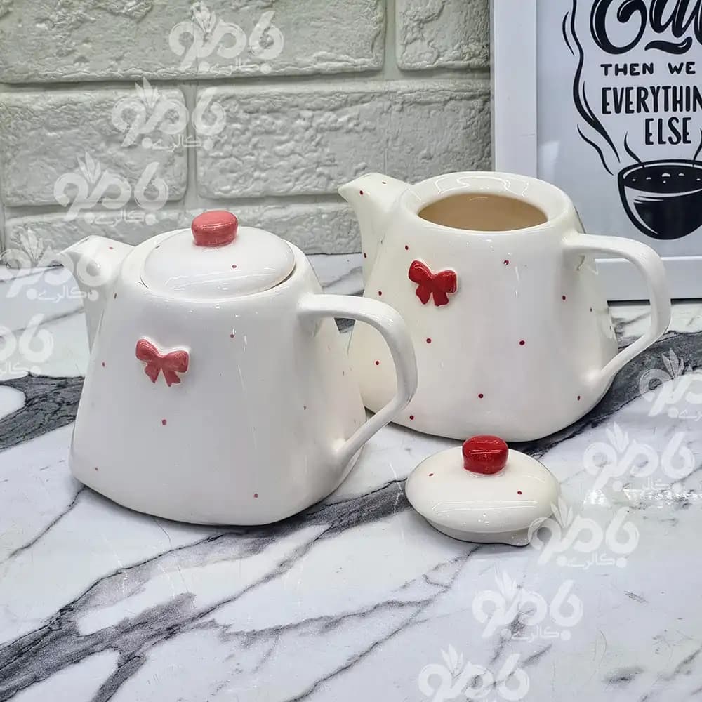 قوری سرامیکی کف مربع پاپیون — تصویر ۵