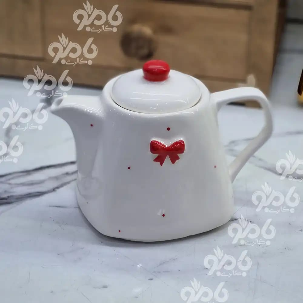 قوری سرامیکی کف مربع پاپیون — تصویر ۴