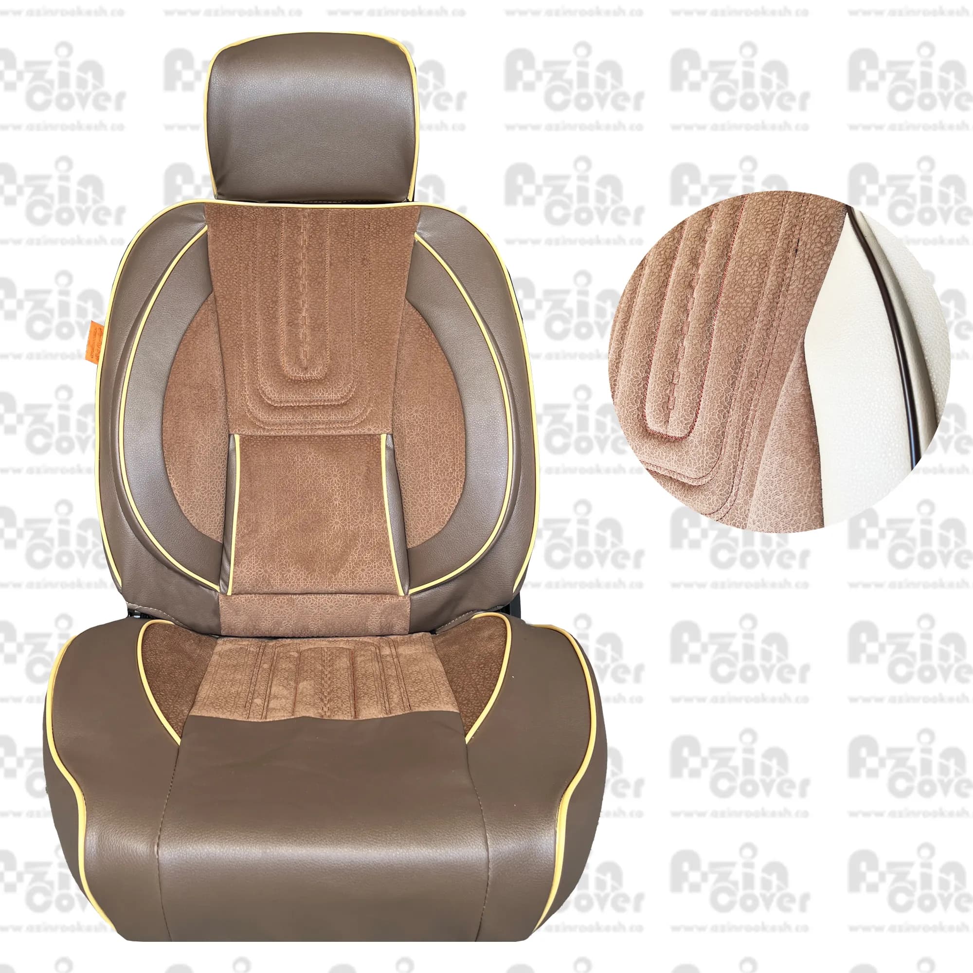 روکش صندلی طرح کامارو پژو 405 ( سه کوهان ) چرم و مخمل آذین روکش