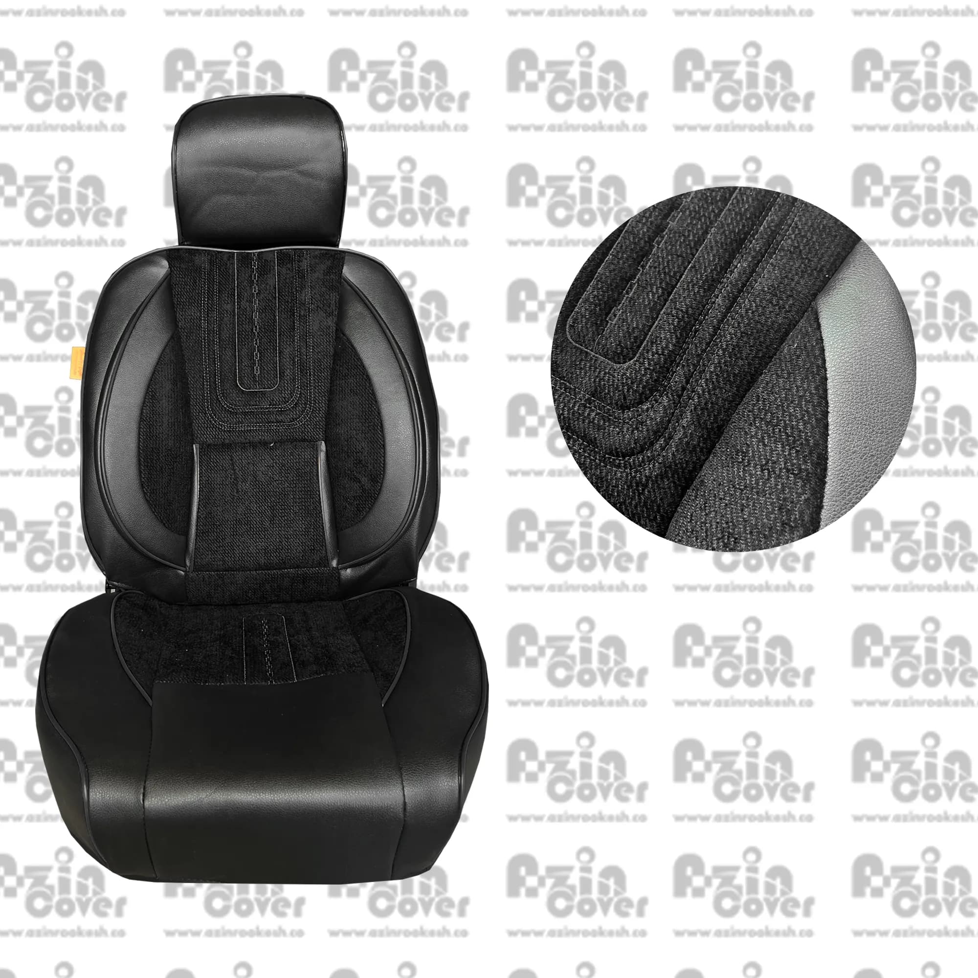 روکش صندلی طرح کامارو پژو 206 و 207 چرم و مخمل آذین روکش