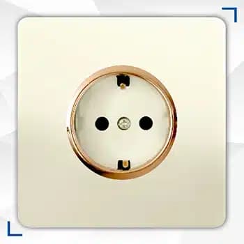 پریز برق ارت دار آسیا الکتریک مدل کریستال صدفی زه طلا