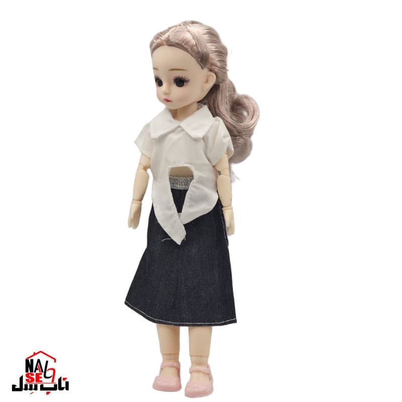 عروسک ناب سل مدل دختر چشم تیله ای کد doll0018 ارتفاع 30 سانتی متر — تصویر ۲