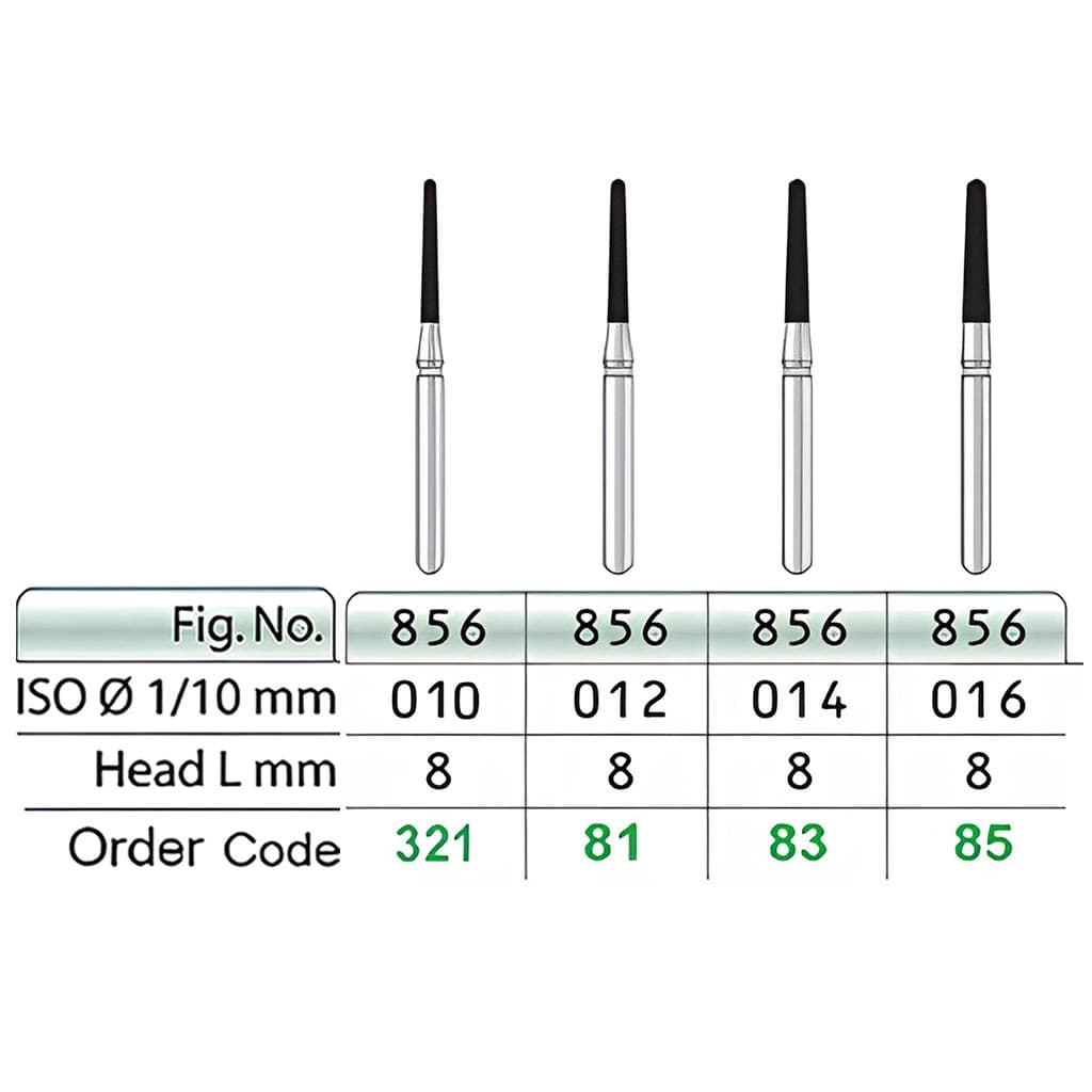 فرز الماسی توربین تیپر تیزکاوان کد 856 (مخروطی سرگرد متوسط ROUND END TAPER) — تصویر ۲
