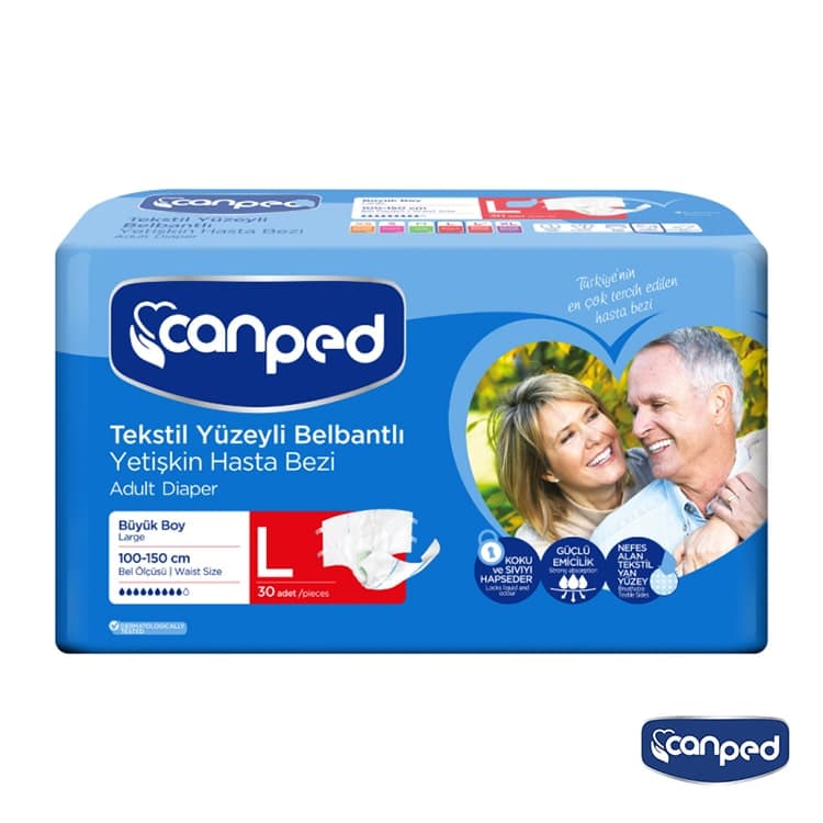 پوشک چسبی بزرگسال جان پد canped سایز M بسته 30 عددی — تصویر ۳