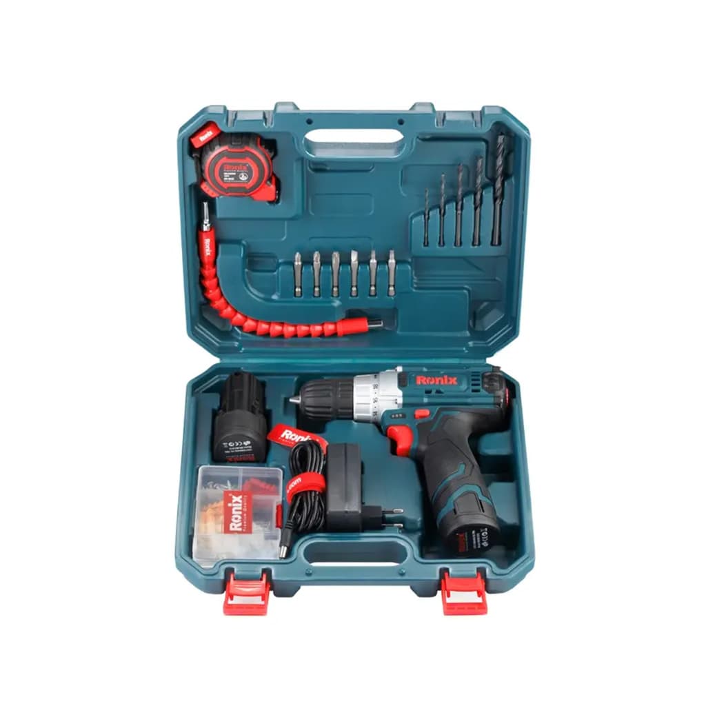 کیت دریل شارژی 12 ولت تک باطری 19 پارچه مدل RS-8613