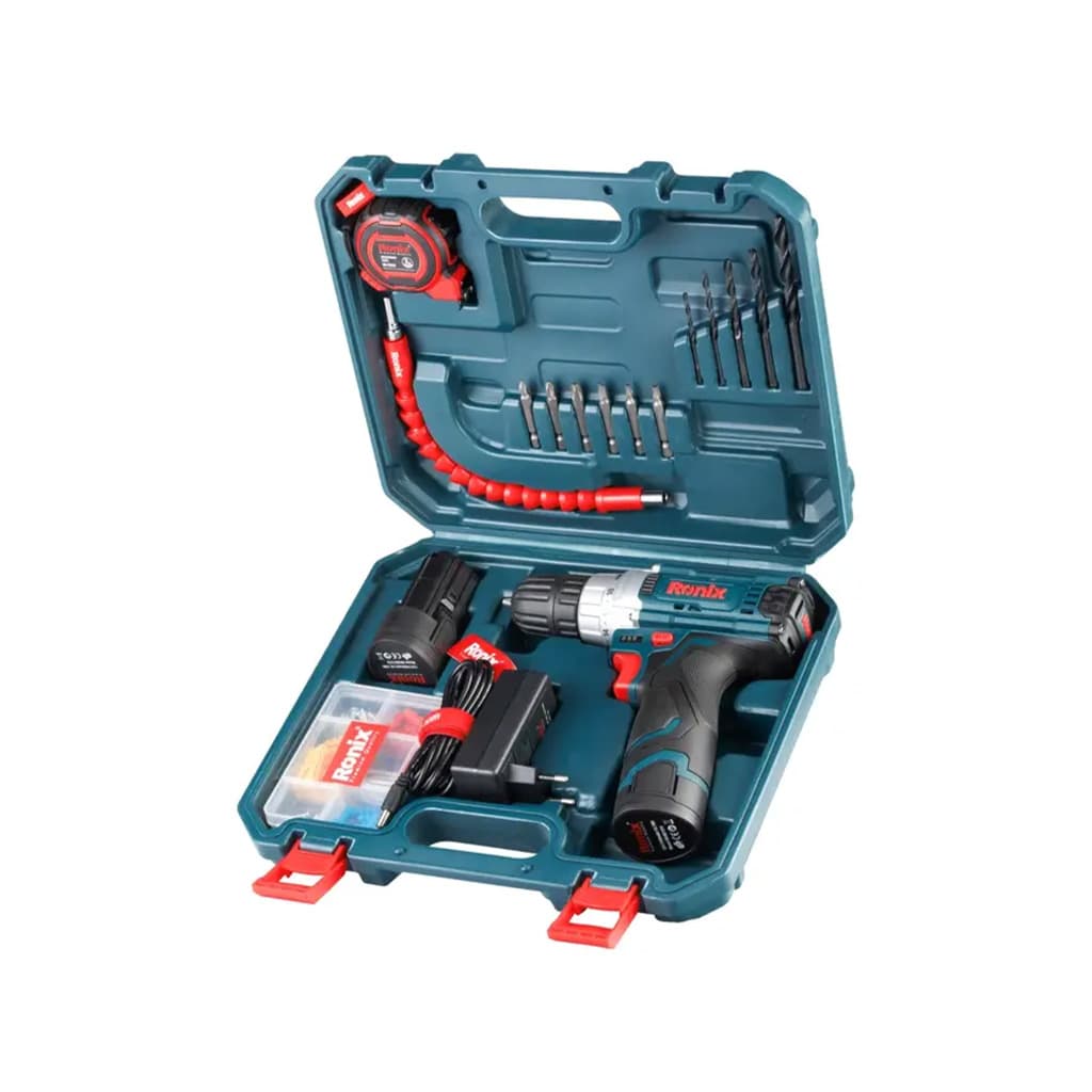 کیت دریل شارژی 12 ولت تک باطری 19 پارچه مدل RS-8613 — تصویر ۲
