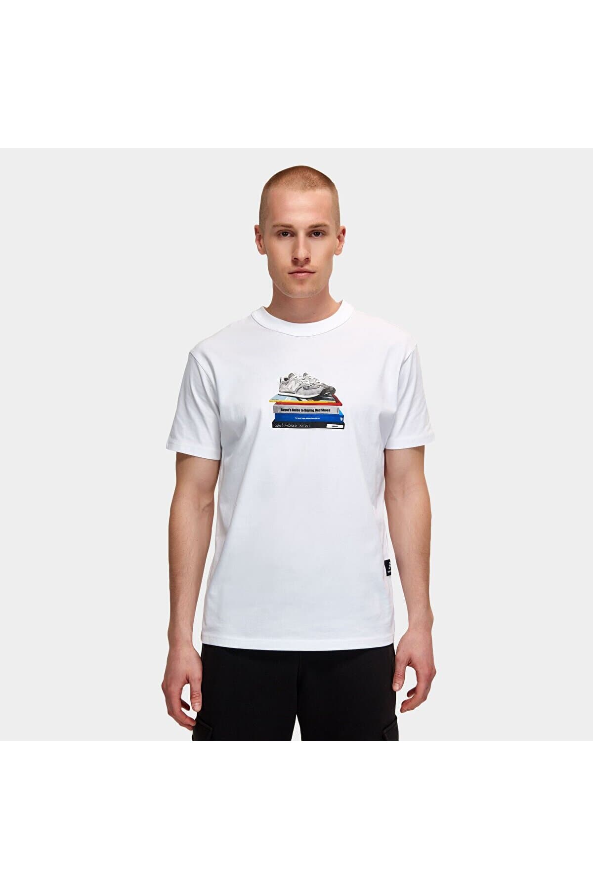 تی شرت ورزشی نیو بالانس مردانه پارچه رنگارنگ اسپرت راسته Regular/رگولار Regular/رگولار اسپرت | New Balance MNT1415-WT-WT AZ — تصویر ۲