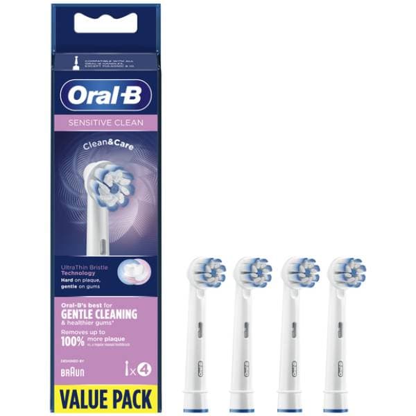 یدک مسواک برقی اورال بی مدل Sensitive Clean بسته 4 عددی — تصویر ۲
