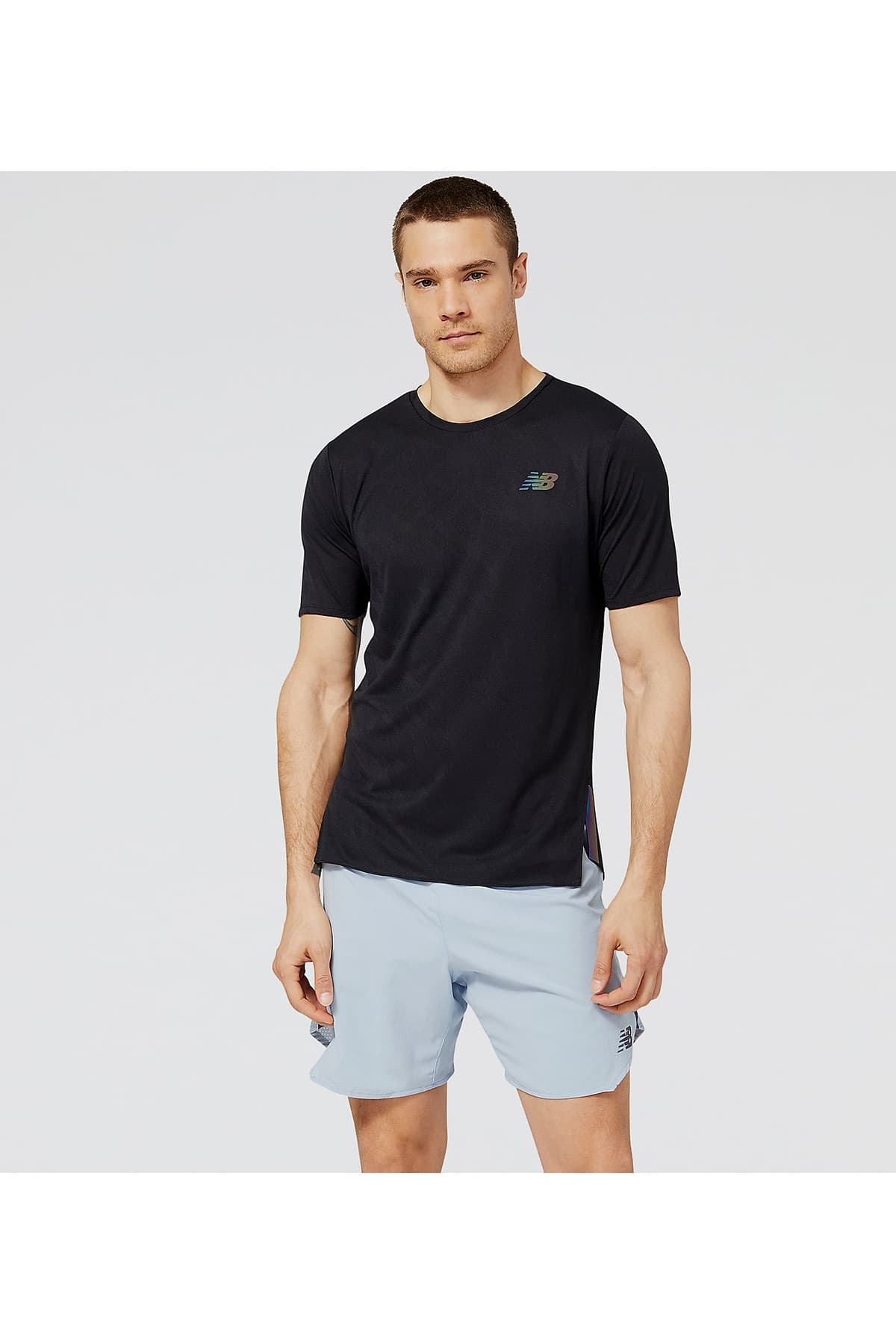 تی شرت ورزشی نیو بالانس مردانه پلی استر مشکی اسپرت راسته Regular/رگولار Regular/رگولار اسپرت | New Balance MT23281-BK VN