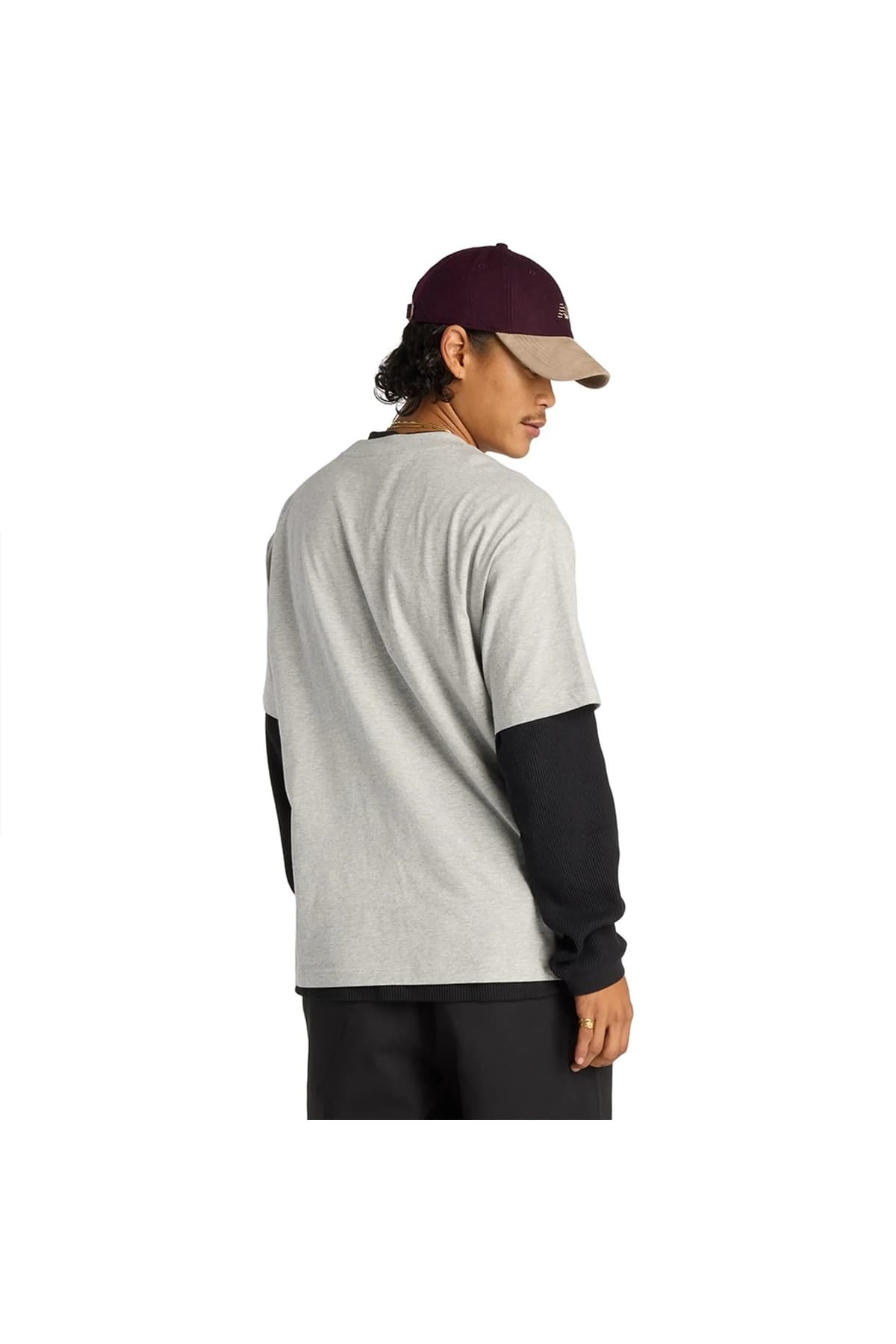 تی شرت ورزشی نیو بالانس مردانه خاکستری راسته Relaxed/ریلکس | New Balance MT51950-AG TR — تصویر ۲