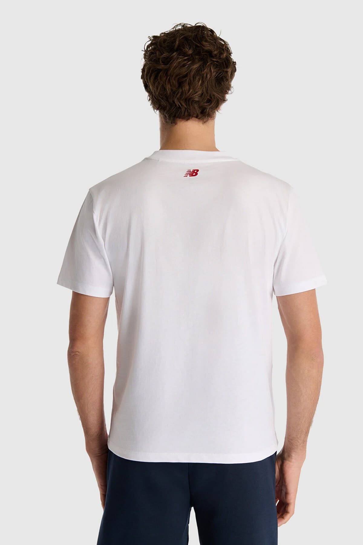 تی شرت ورزشی نیو بالانس مردانه پنبه ای سفید طرح دار Regular/رگولار Regular/رگولار Daily/روزانه | New Balance MNT1511-WT AE — تصویر ۴