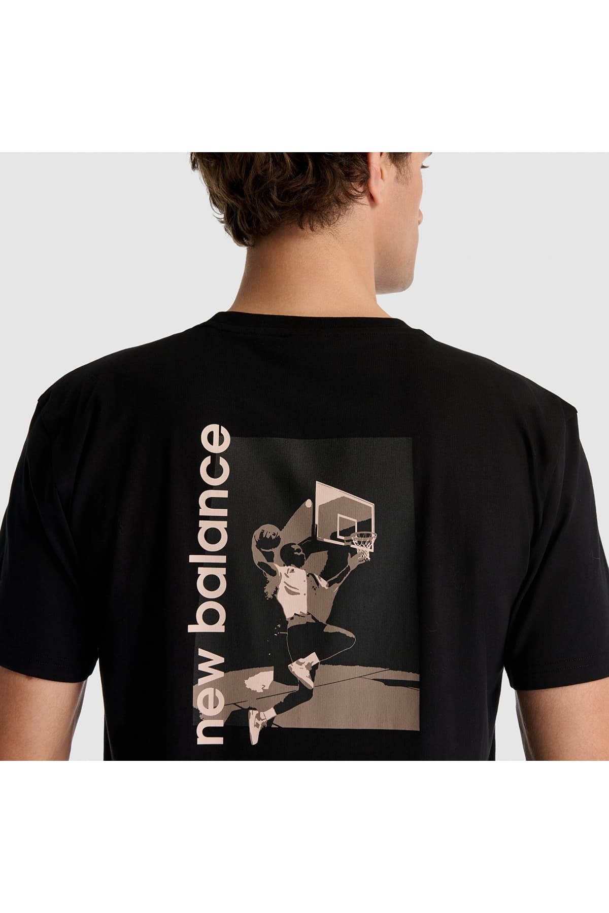 تی شرت ورزشی نیو بالانس مردانه پنبه ای رنگارنگ راسته بیسیک کژوال/روزمره | New Balance MNT1509-BK TR — تصویر ۳