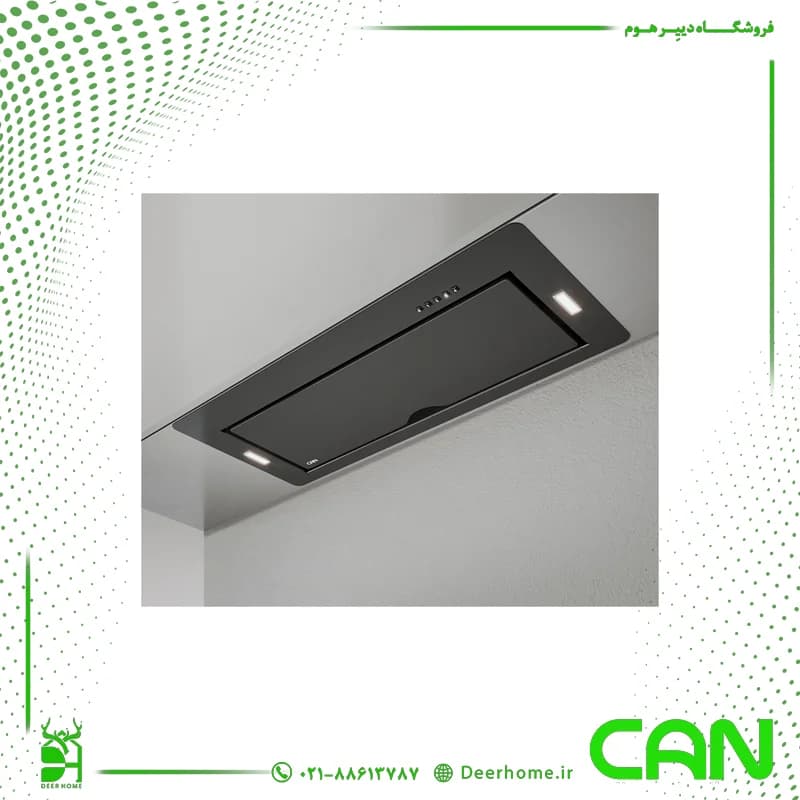 هود مخفی کن مدل آرتیما 4 (مشکی و استیل) — تصویر ۳