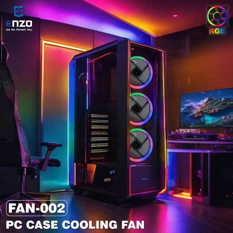 فن کیس گیمینگ 12*12 ENZO FAN-002 — تصویر ۷