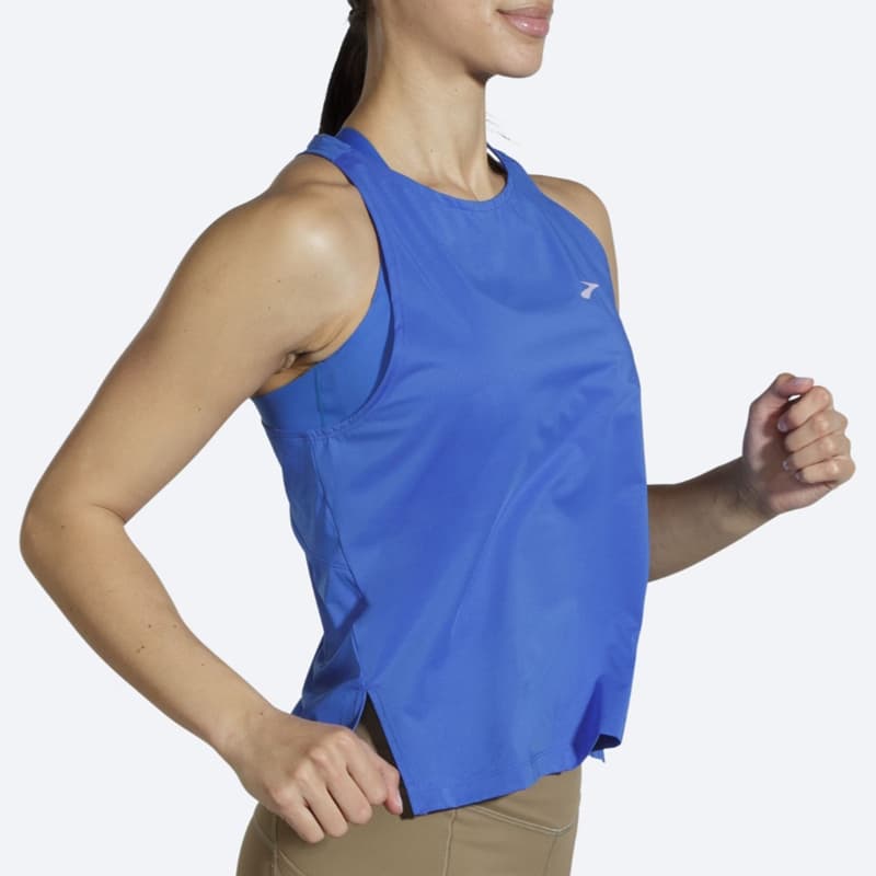 تاپ ورزشی زنانه بروکس Brooks Sprint Free tank آبی کاربنی — تصویر ۴