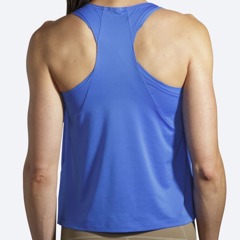 تاپ ورزشی زنانه بروکس Brooks Sprint Free tank آبی کاربنی — تصویر ۵