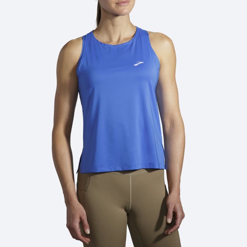 تاپ ورزشی زنانه بروکس Brooks Sprint Free tank آبی کاربنی — تصویر ۲