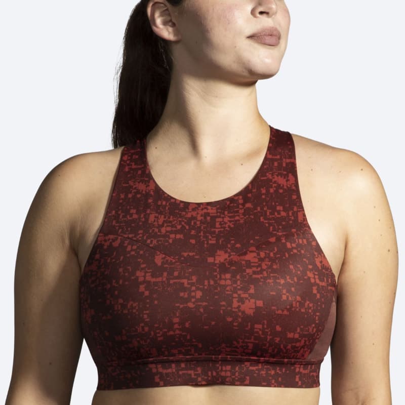 نیمتنه ورزشی بروکس Brooks 3 Pocket Run bra مسی طرح دار — تصویر ۷
