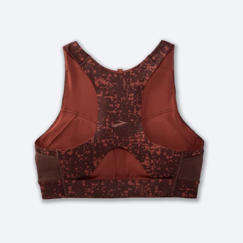 نیمتنه ورزشی بروکس Brooks 3 Pocket Run bra مسی طرح دار — تصویر ۲