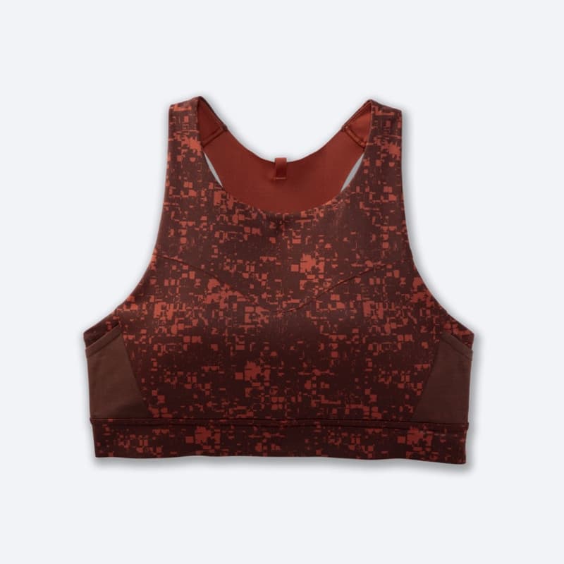 نیمتنه ورزشی بروکس Brooks 3 Pocket Run bra مسی طرح دار