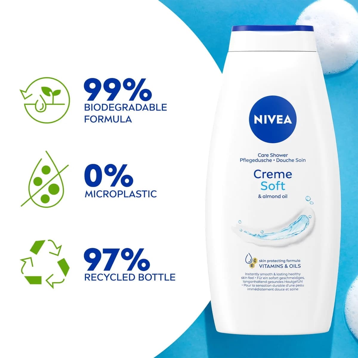 شامپو بدن نیوا مدل کرم سافت Cream Soft حجم 750ml — تصویر ۳