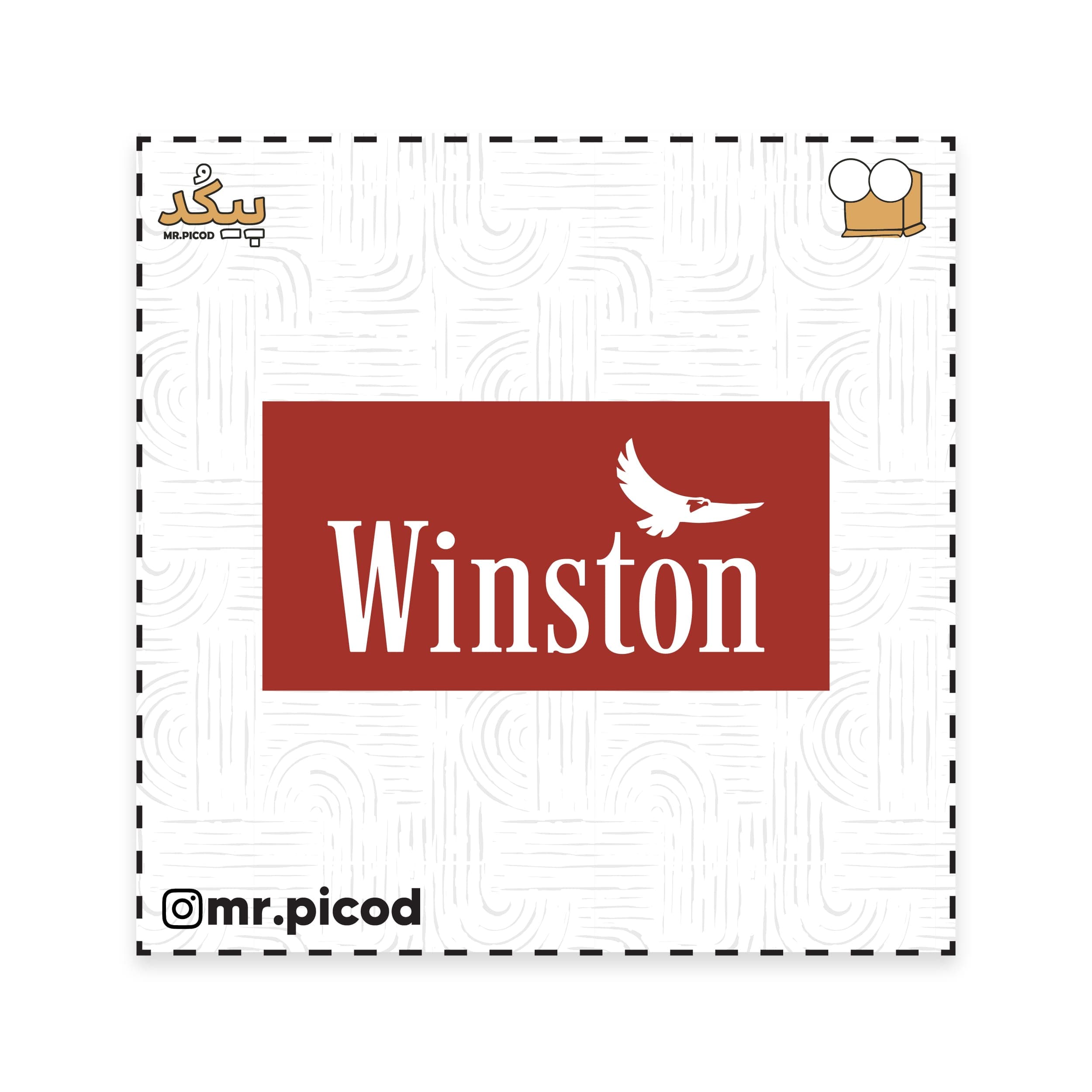 استیکر مستر پیکد طرح Winston کد PCD-ST1184