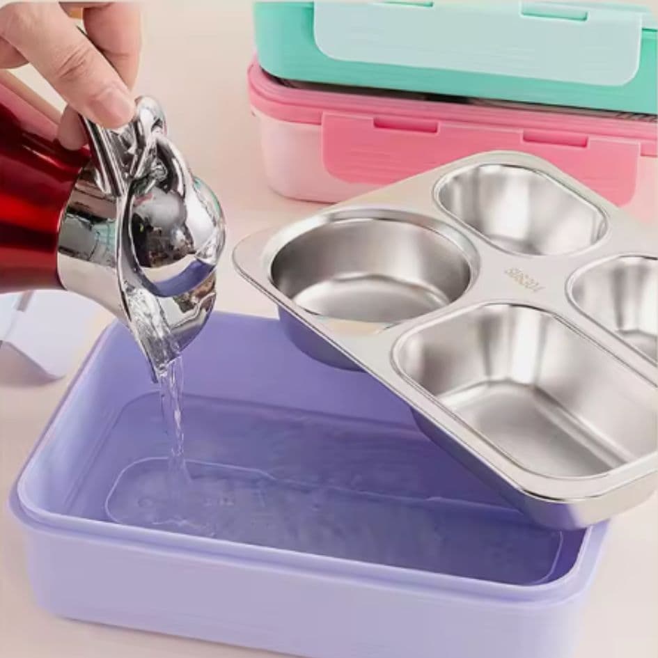 لانچ باکس 4 محفظه ای استیل 950ML — تصویر ۸
