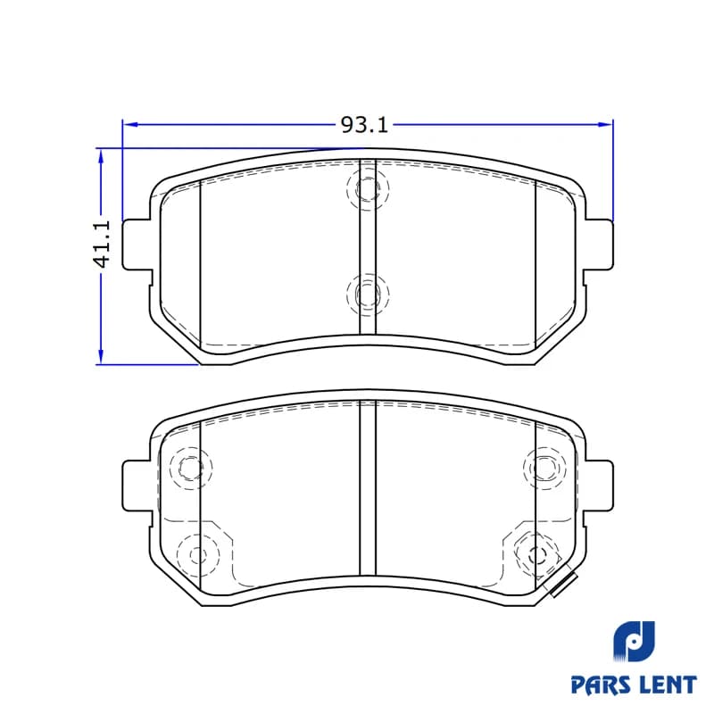 لنت ترمز عقب هیوندای سوناتا YF پارس لنت — تصویر ۲