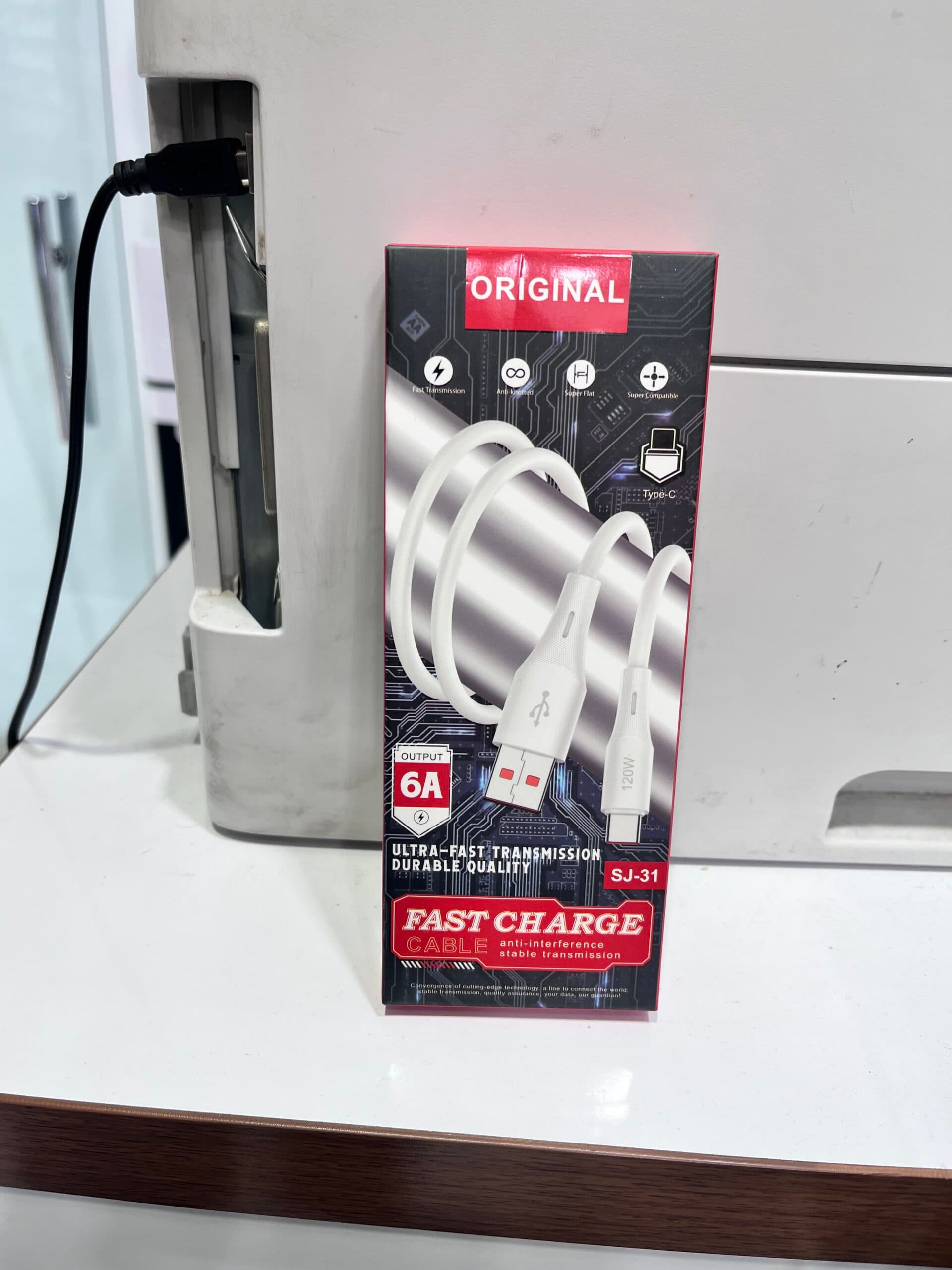 کابل شارژ سریع Type-C مدل SJ-31 | 6 آمپر | 120 وات