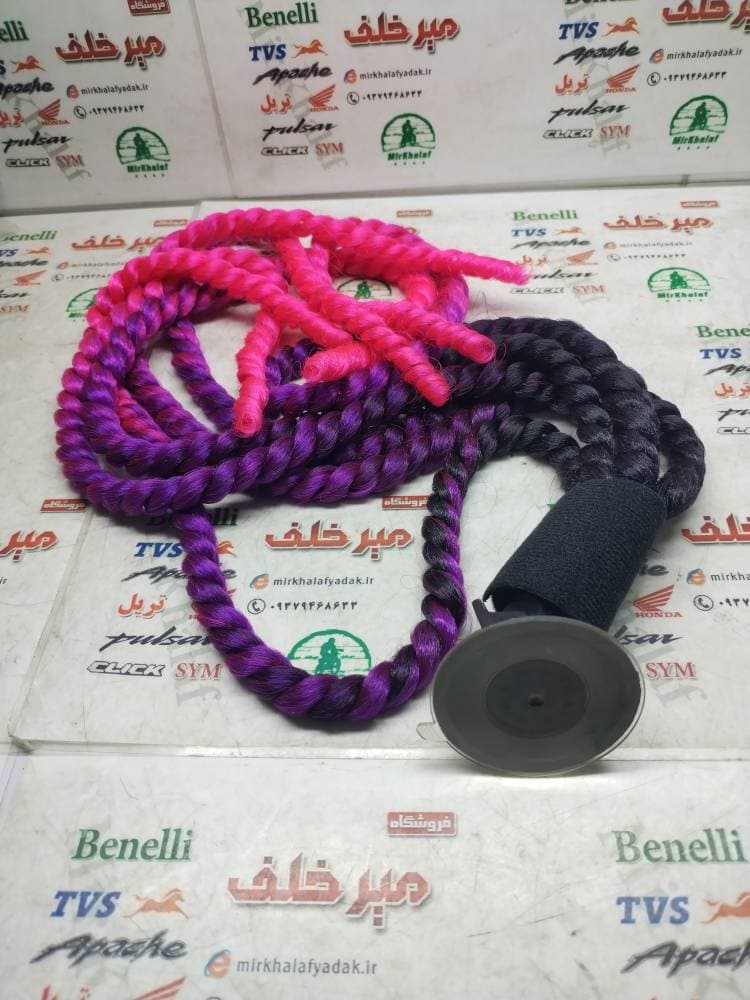موی تزیینی انواع کلاه کاسکت ایمنی موتور سیکلت مدل جدا بافته شده اعلا (بنفش قرمز)