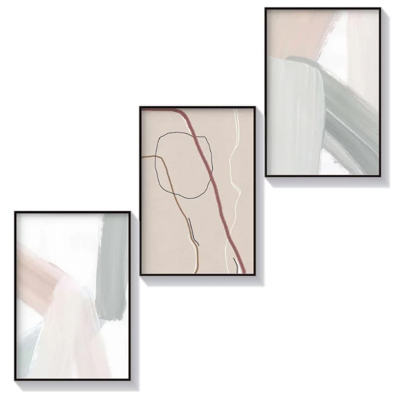 تابلو دکوراتیو سه تکه مدل ابسترکت