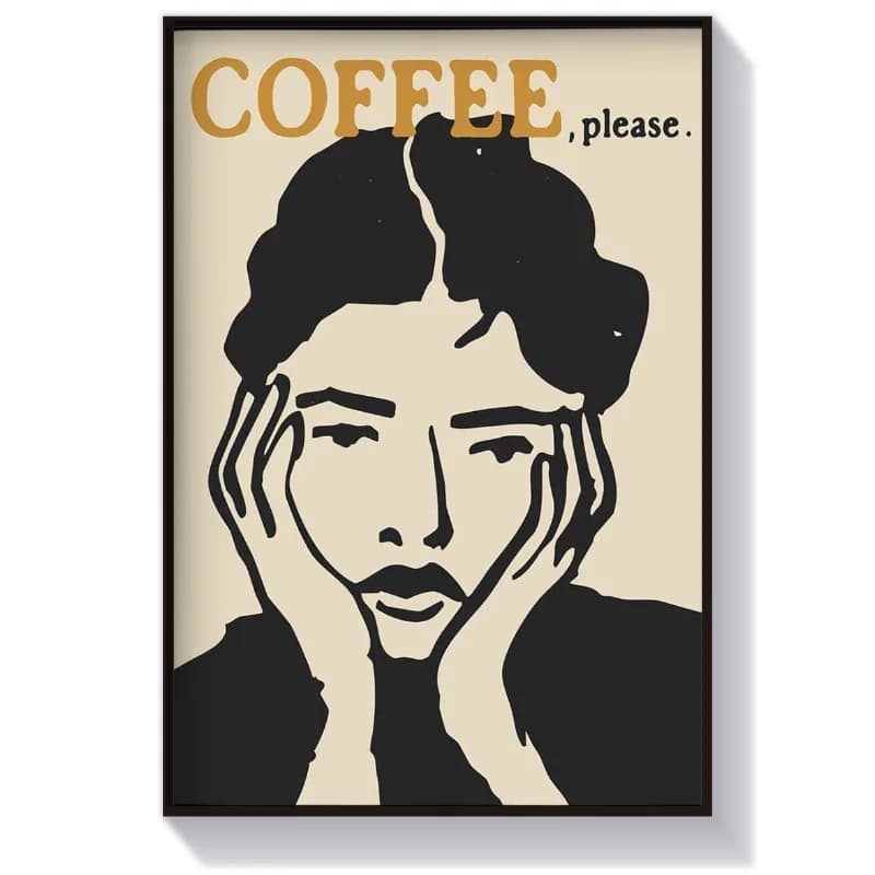تابلو دکوراتیو وینتیج طرح Caffee Please