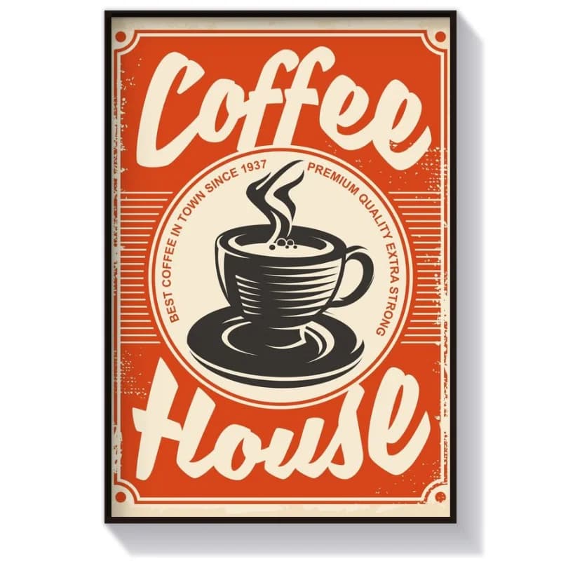 تابلو دکوراتیو وینتیج طرح Coffe House