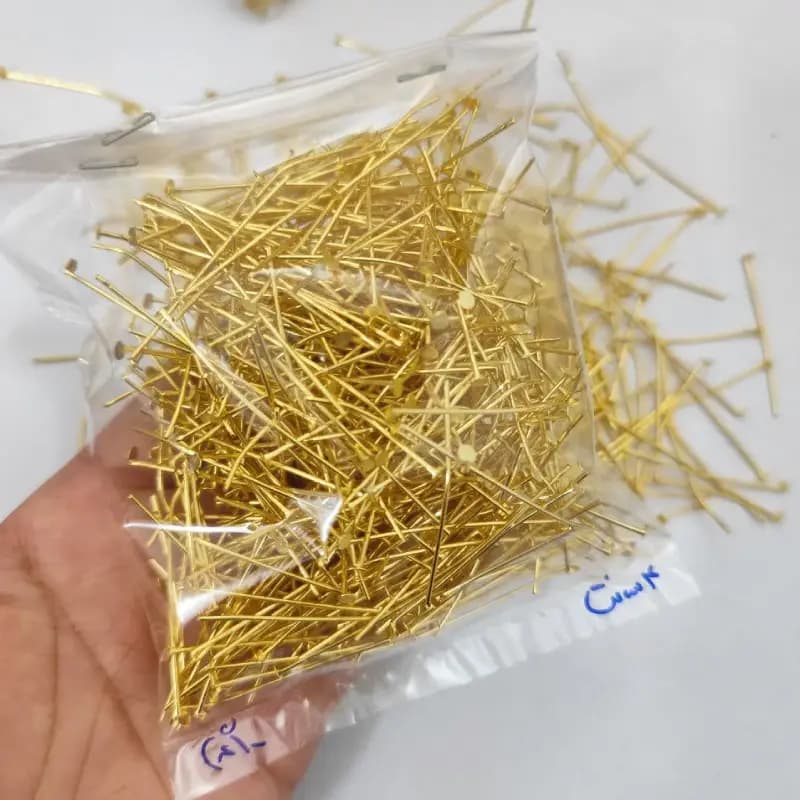 میخ ته صاف طلایی 4سانت (20گرمی) عمده و جزئی — تصویر ۲