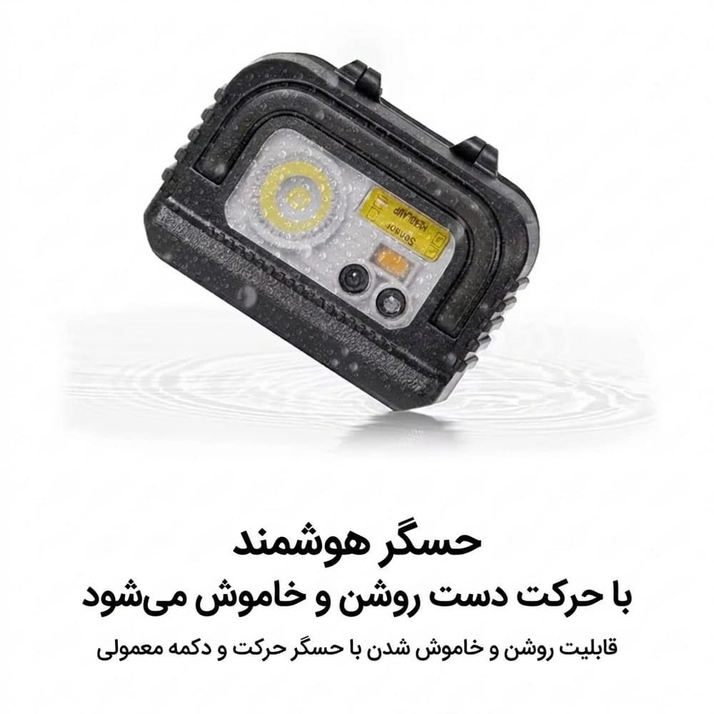 هدلامپ سنسوردار بلک داگ مدل ZM010، چراغ پیشانی کمپینگ و کوهنوردی ضدآب IPX5 با ۶ حالت نوری — تصویر ۴