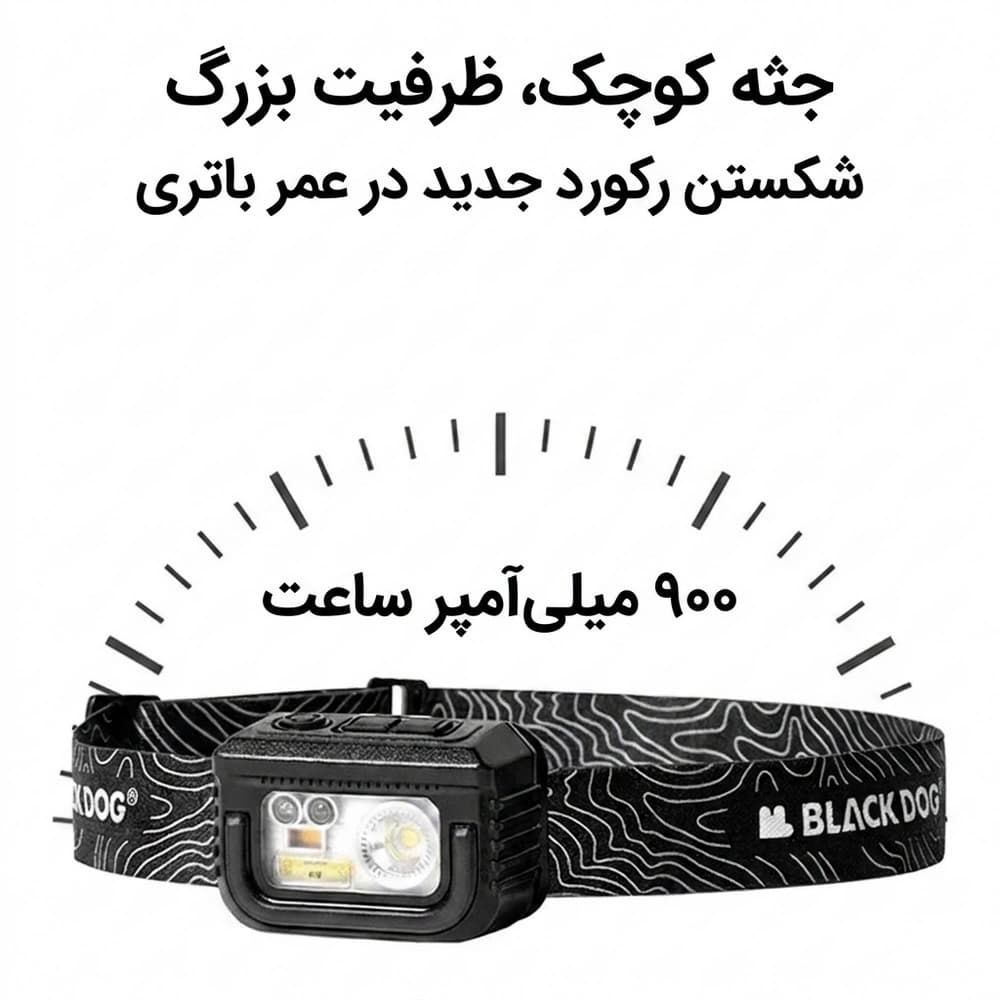 هدلامپ سنسوردار بلک داگ مدل ZM010، چراغ پیشانی کمپینگ و کوهنوردی ضدآب IPX5 با ۶ حالت نوری — تصویر ۳