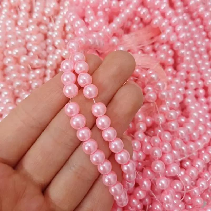 مروارید سنگی صورتی سایز 6