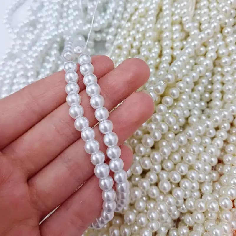 مروارید سنگی سفید سایز 6