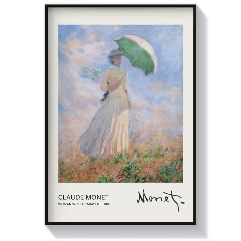 تابلو دکوراتیو زن چتر به دست اثر کلود مونه (Monet)
