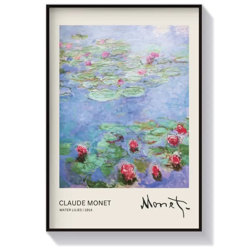 تابلو دکوراتیو نیلوفرهای آبی اثر کلود مونه (Monet)
