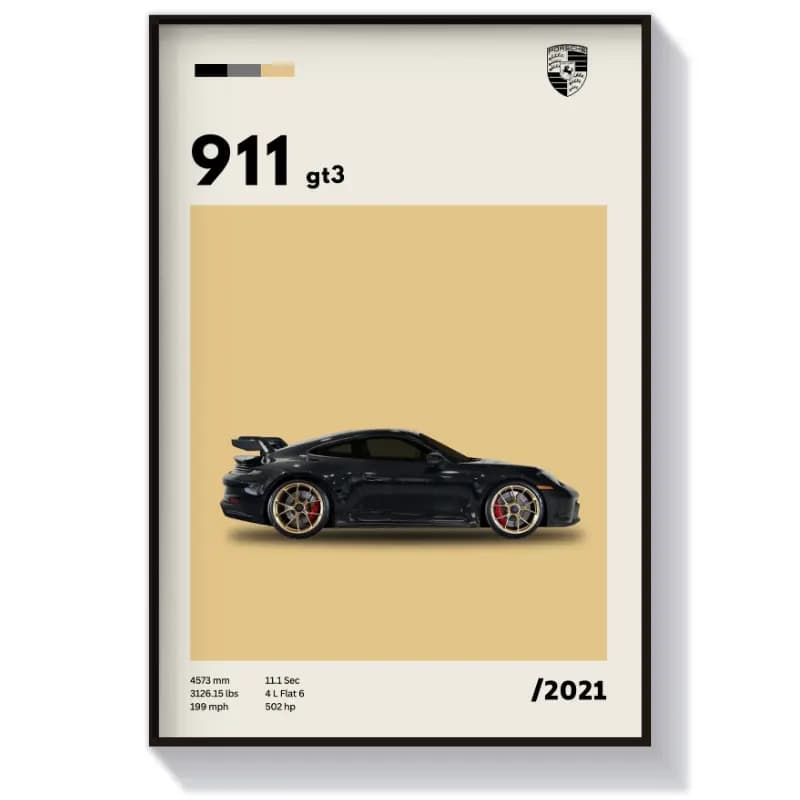 تابلو دکوراتیو ماشین پورشه 911