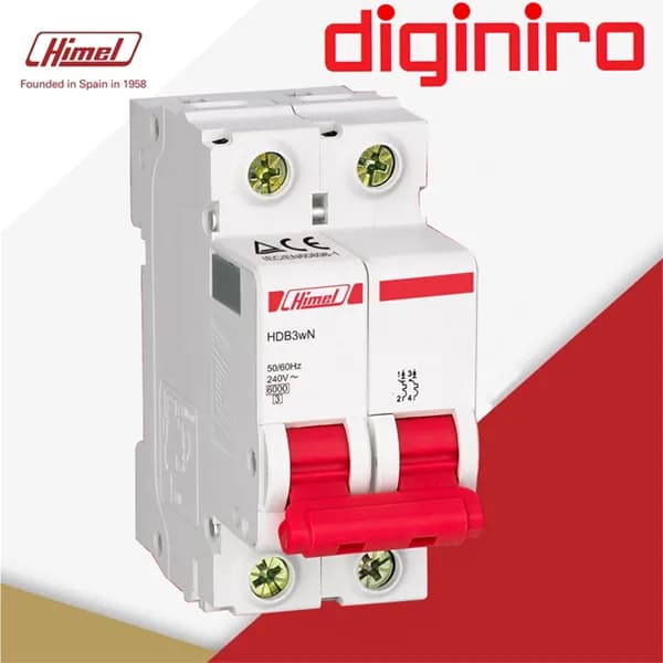 کلید مینیاتوری دو پل 4 آمپر هیمل 6KA (HIMEL)