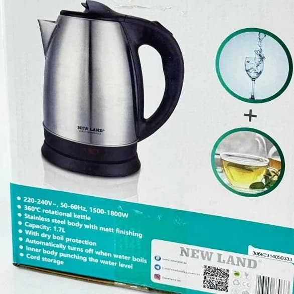 کتری برقی استیل نیولند NL3066BS آلمانی با گارانتی 2 ساله — تصویر ۲
