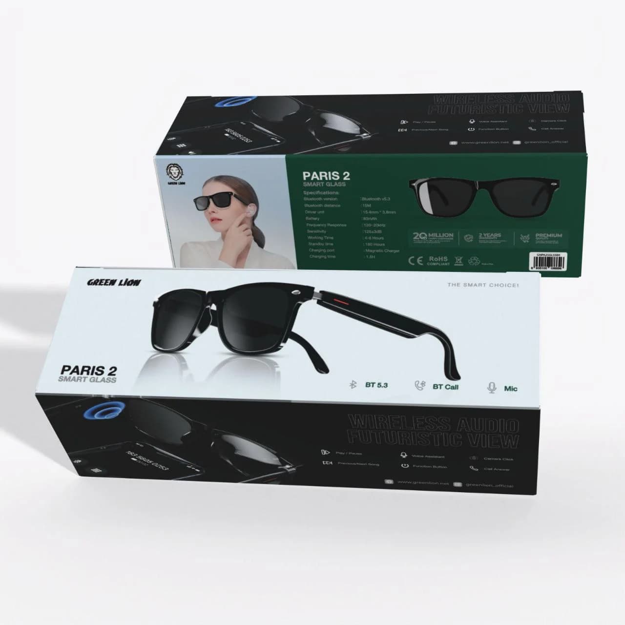 عینک هوشمند پاریس سری 2 گرین Green Pariss2 Smart Glass